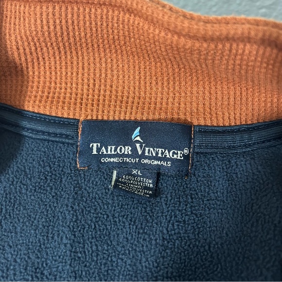 TAILOR VINTAGE Gingerbread Waffle Knit Full Zip Fleece Jacket Sz XL - Picture 6 of 10